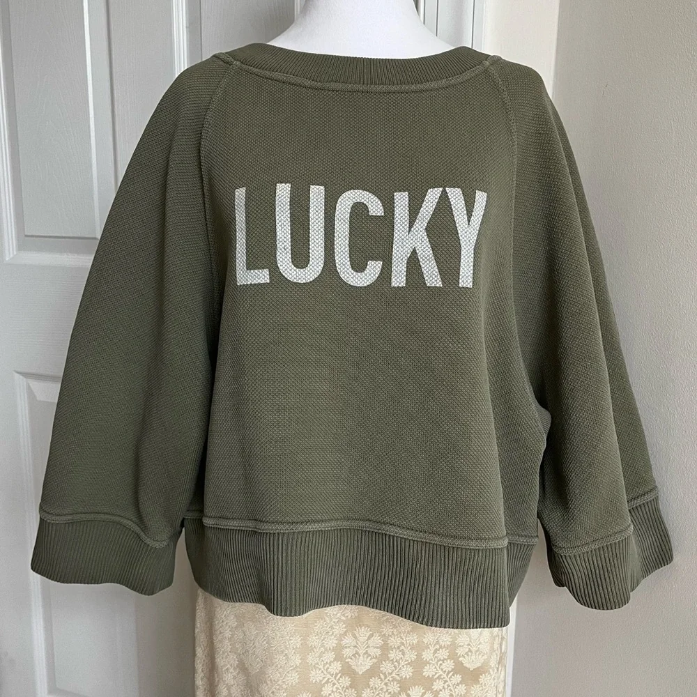 Christian Dior Green Lucky Cropped Sweatshirt CD Logo Monogram With Bee 34 2 XS
